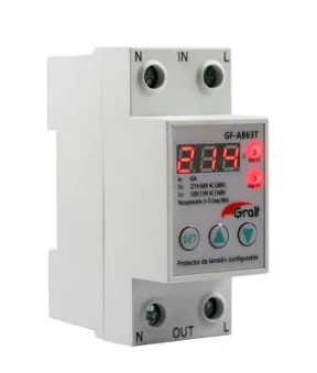 Protector de Tension Configurable con voltimetro, 63A max.